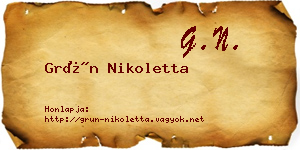 Grün Nikoletta névjegykártya